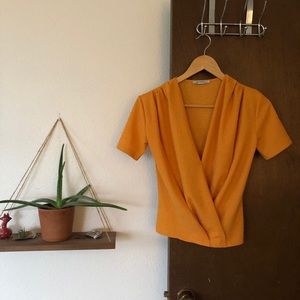 Yellow Wrap Blouse | Zara